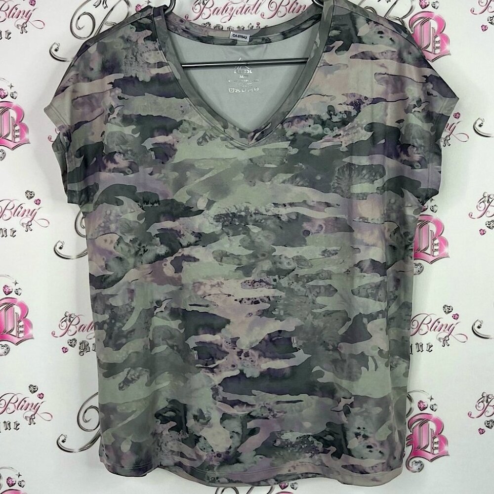 RBX tshirt tee grey purple camouflage Camo V-Neck Tee